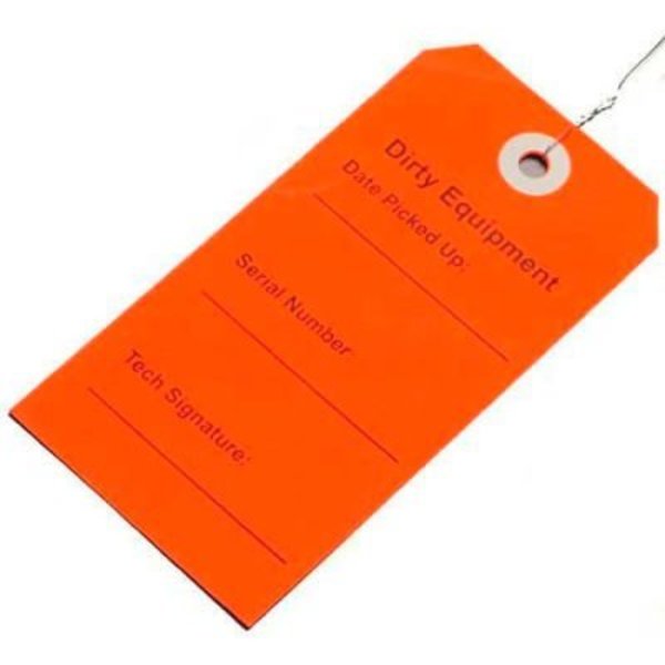 Elkay Plastics Co Dirty Equipment Tags, 2-5/16inL x 4-3/4inW, Red, 500/Pack TDER